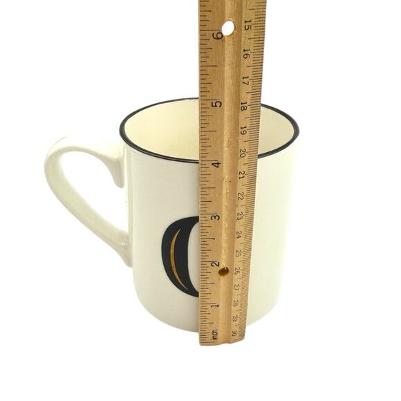 Threshold Monogram Initial Black Gold C Coffee Mug 16 oz Initial White Cup EUC - Picture 6 of 6
